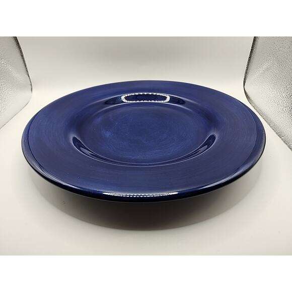 Corsica Home Hand Painted Hand Crafted Large 11 1/4" Blue Dinner Serving Plate - Picture 6 of 6